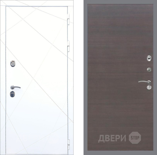 Входная металлическая Дверь Рекс (REX) 13 Силк Сноу GL венге поперечный в Подольск
