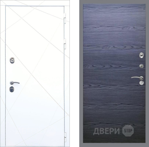 Входная металлическая Дверь Рекс (REX) 13 Силк Сноу GL Дуб тангенальный черный в Подольск