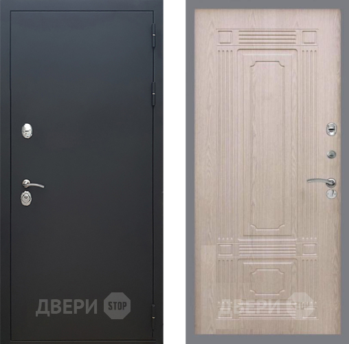 Входная металлическая Дверь Рекс (REX) 5 Черный Муар FL-2 Беленый дуб в Подольск