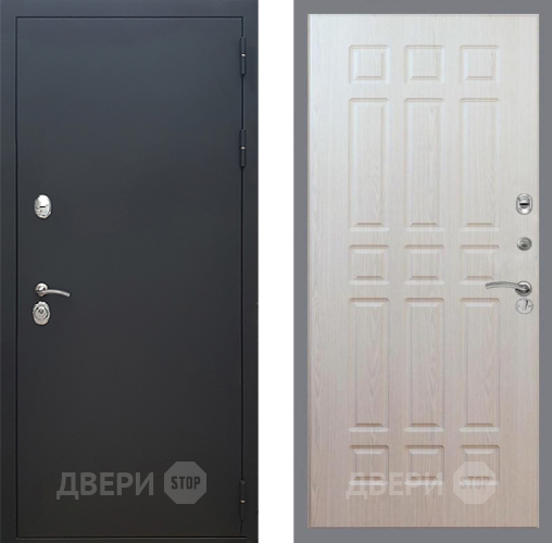 Входная металлическая Дверь Рекс (REX) 5 Черный Муар FL-33 Беленый дуб в Подольск