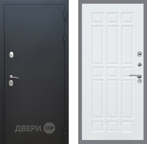 Входная металлическая Дверь Рекс (REX) 5 Черный Муар FL-33 Силк Сноу в Подольск