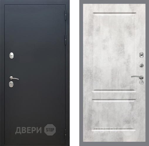 Входная металлическая Дверь Рекс (REX) 5 Черный Муар FL-117 Бетон светлый в Подольск