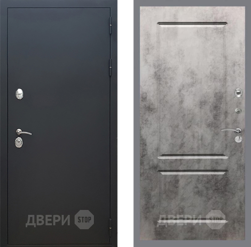 Входная металлическая Дверь Рекс (REX) 5 Черный Муар FL-117 Бетон темный в Подольск