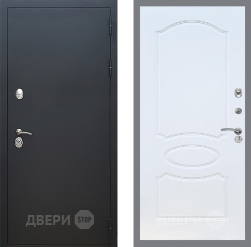Дверь Рекс (REX) 5 Черный Муар FL-128 Белый ясень в Подольск