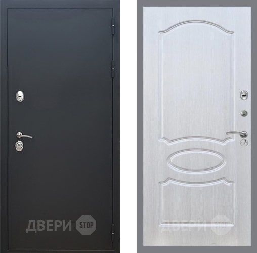 Входная металлическая Дверь Рекс (REX) 5 Черный Муар FL-128 Лиственница беж в Подольск