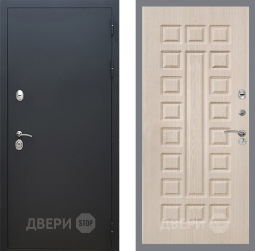 Входная металлическая Дверь Рекс (REX) 5 Черный Муар FL-183 Беленый дуб в Подольск