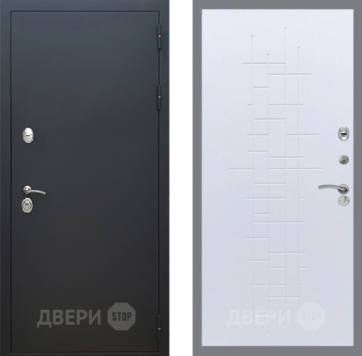 Входная металлическая Дверь Рекс (REX) 5 Черный Муар FL-289 Белый ясень в Подольск