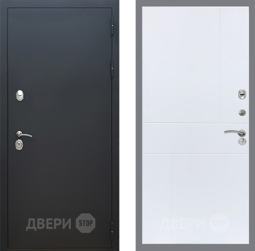 Входная металлическая Дверь Рекс (REX) 5 Черный Муар FL-290 Силк Сноу в Подольск