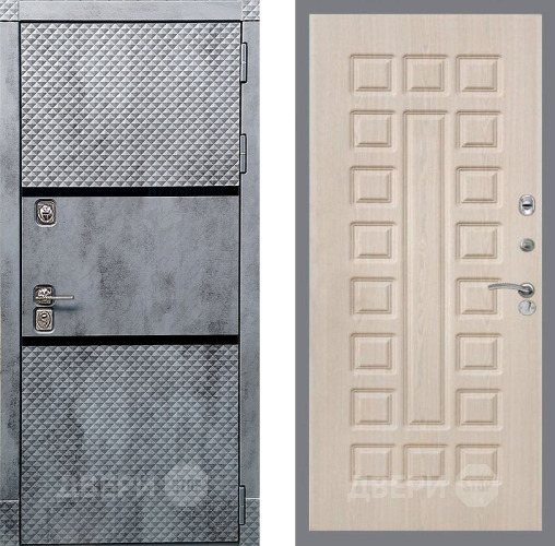 Входная металлическая Дверь Рекс (REX) 15 Бетон Темный FL-183 Беленый дуб в Подольск