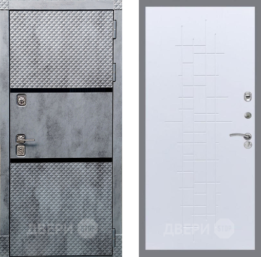 Входная металлическая Дверь Рекс (REX) 15 Бетон Темный FL-289 Белый ясень в Подольск