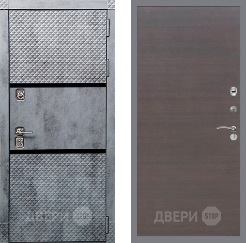 Входная металлическая Дверь Рекс (REX) 15 Бетон Темный GL венге поперечный в Подольск