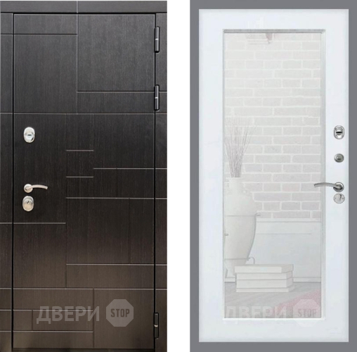 Входная металлическая Дверь Рекс (REX) 20 Зеркало Пастораль Белый ясень в Подольск