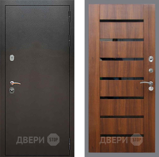 Дверь Рекс (REX) 5 Серебро Антик СБ-14 стекло черное Орех бренди в Подольск