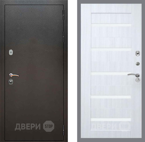 Дверь Рекс (REX) 5 Серебро Антик СБ-14 стекло белое Сандал белый в Подольск