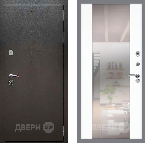 Дверь Рекс (REX) 5 Серебро Антик СБ-16 Зеркало Силк Сноу в Подольск
