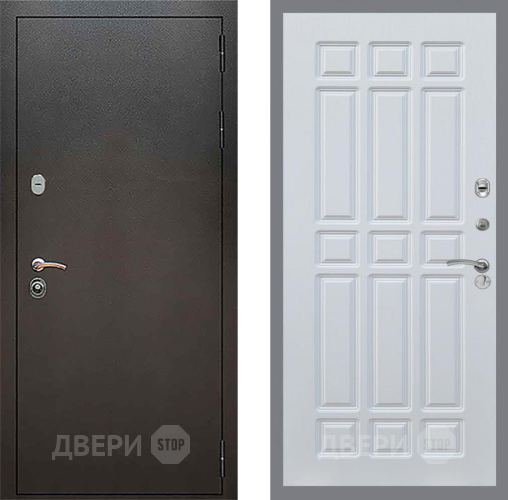 Входная металлическая Дверь Рекс (REX) 5 Серебро Антик FL-33 Белый ясень в Подольск