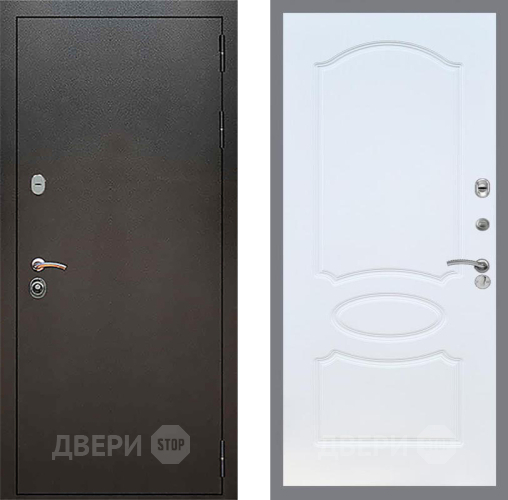 Входная металлическая Дверь Рекс (REX) 5 Серебро Антик FL-128 Белый ясень в Подольск
