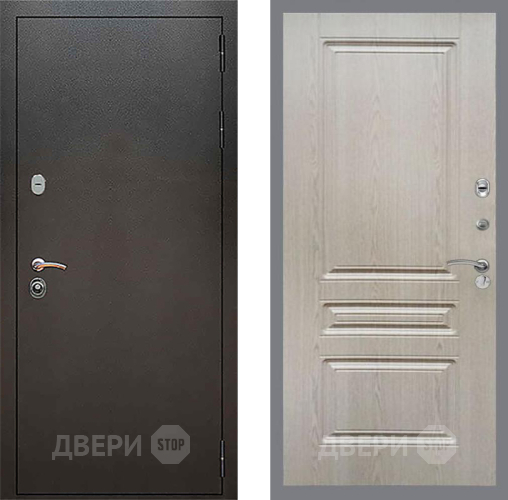 Входная металлическая Дверь Рекс (REX) 5 Серебро Антик FL-243 Беленый дуб в Подольск