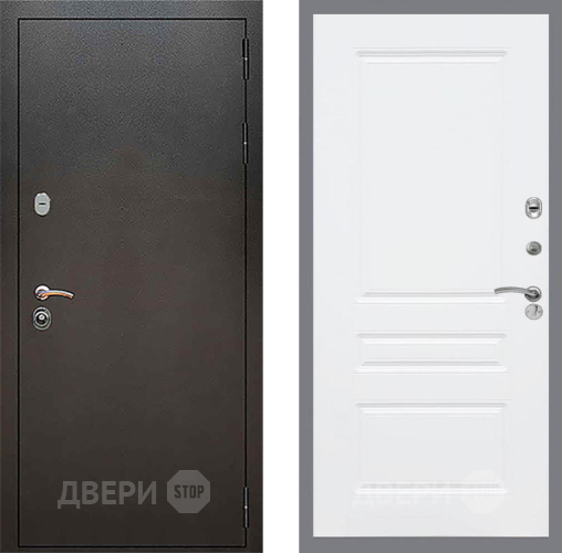 Входная металлическая Дверь Рекс (REX) 5 Серебро Антик FL-243 Силк Сноу в Подольск