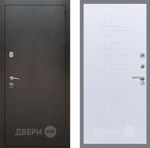 Входная металлическая Дверь Рекс (REX) 5 Серебро Антик FL-289 Белый ясень в Подольск