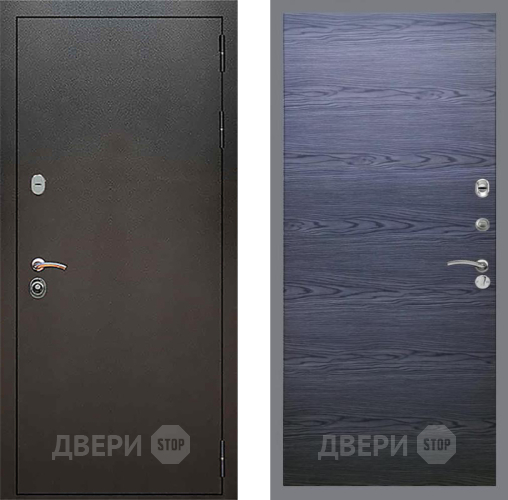 Входная металлическая Дверь Рекс (REX) 5 Серебро Антик GL Дуб тангенальный черный в Подольск