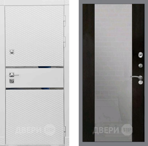 Входная металлическая Дверь Рекс (REX) 15 Силк Сноу СБ-16 Зеркало Венге в Подольск