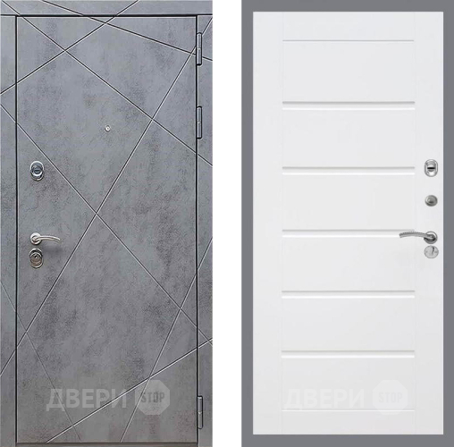 Входная металлическая Дверь Рекс (REX) 13 Бетон Темный Сити Белый ясень в Подольск