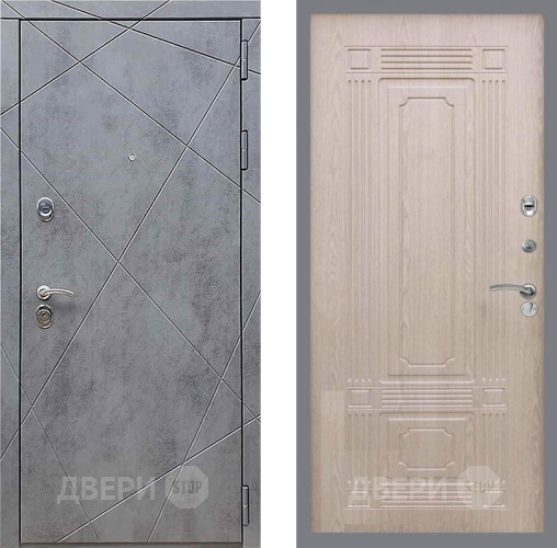 Входная металлическая Дверь Рекс (REX) 13 Бетон Темный FL-2 Беленый дуб в Подольск