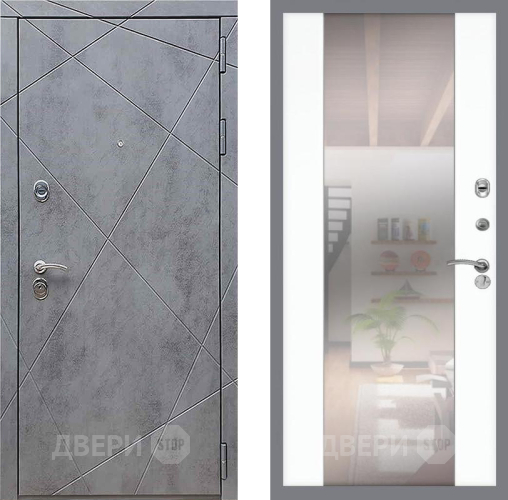 Входная металлическая Дверь Рекс (REX) 13 Бетон Темный СБ-16 Зеркало Силк Сноу в Подольск