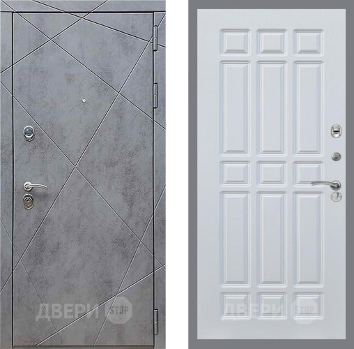 Входная металлическая Дверь Рекс (REX) 13 Бетон Темный FL-33 Белый ясень в Подольск