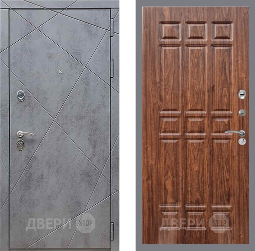 Входная металлическая Дверь Рекс (REX) 13 Бетон Темный FL-33 орех тисненый в Подольск