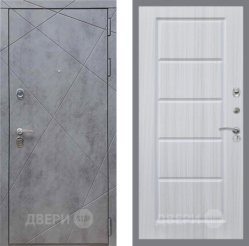 Входная металлическая Дверь Рекс (REX) 13 Бетон Темный FL-39 Сандал белый в Подольск