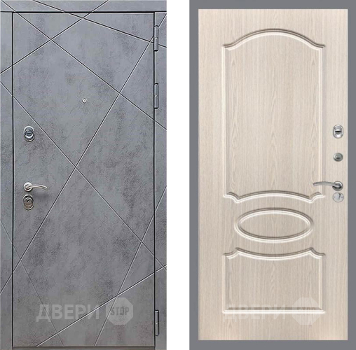 Входная металлическая Дверь Рекс (REX) 13 Бетон Темный FL-128 Беленый дуб в Подольск
