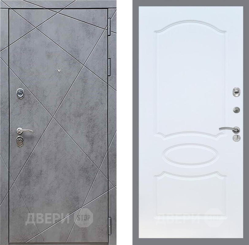 Входная металлическая Дверь Рекс (REX) 13 Бетон Темный FL-128 Белый ясень в Подольск