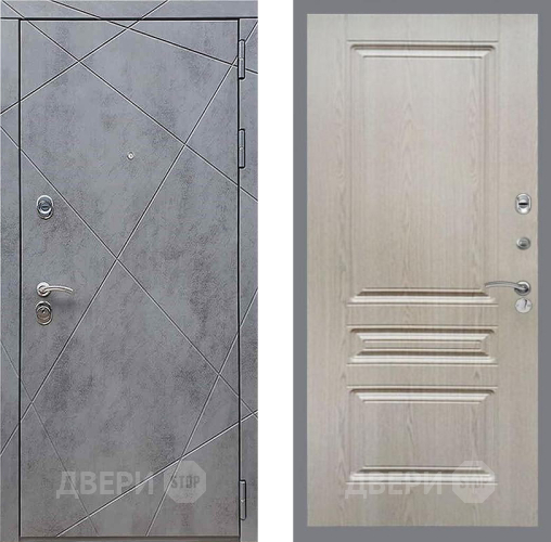 Входная металлическая Дверь Рекс (REX) 13 Бетон Темный FL-243 Беленый дуб в Подольск