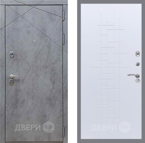 Входная металлическая Дверь Рекс (REX) 13 Бетон Темный FL-289 Белый ясень в Подольск