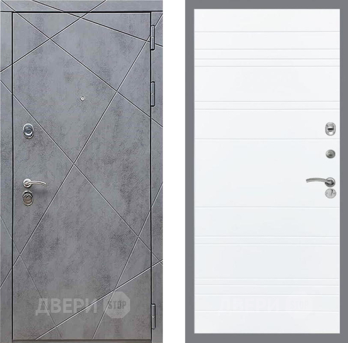 Входная металлическая Дверь Рекс (REX) 13 Бетон Темный Line Силк Сноу в Подольск