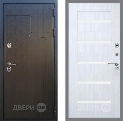 Входная металлическая Дверь Рекс (REX) Премиум-246 СБ-14 стекло белое Сандал белый в Подольск