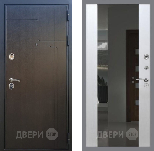 Входная металлическая Дверь Рекс (REX) Премиум-246 СБ-16 Зеркало Белый ясень в Подольск
