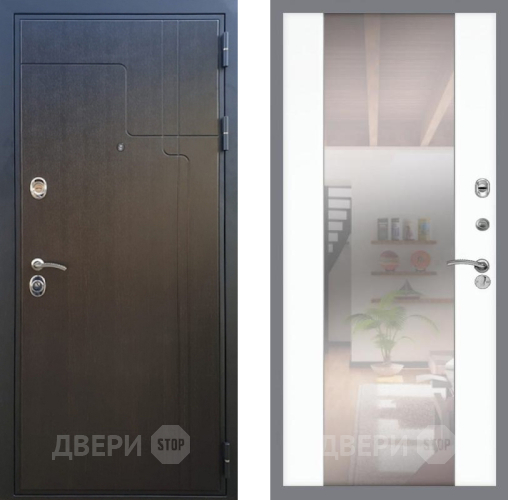 Входная металлическая Дверь Рекс (REX) Премиум-246 СБ-16 Зеркало Силк Сноу в Подольск