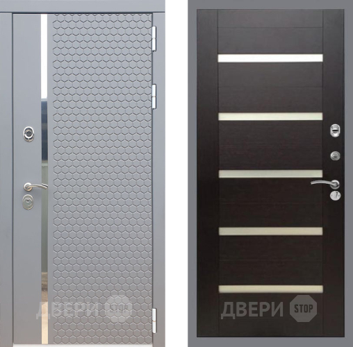 Входная металлическая Дверь Рекс (REX) 24 СБ-14 стекло белое венге поперечный в Подольск