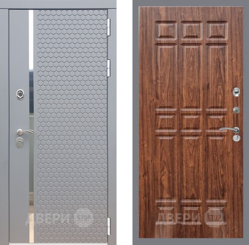 Входная металлическая Дверь Рекс (REX) 24 FL-33 орех тисненый в Подольск