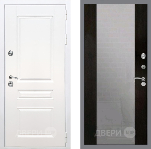 Входная металлическая Дверь Рекс (REX) Премиум-н Силк Сноу СБ-16 Зеркало Венге в Подольск