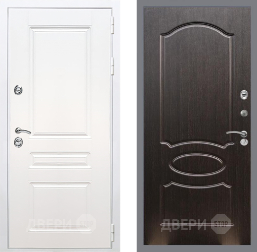 Входная металлическая Дверь Рекс (REX) Премиум-н Силк Сноу FL-128 Венге светлый в Подольск