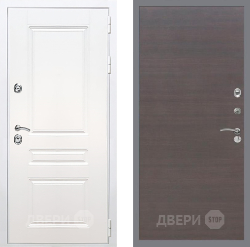 Входная металлическая Дверь Рекс (REX) Премиум-н Силк Сноу GL венге поперечный в Подольск