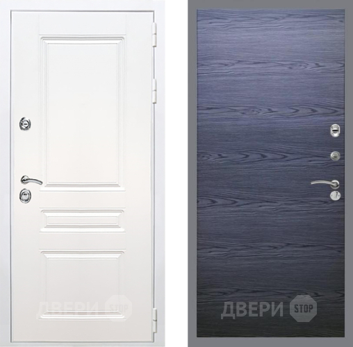 Входная металлическая Дверь Рекс (REX) Премиум-н Силк Сноу GL Дуб тангенальный черный в Подольск