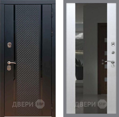 Входная металлическая Дверь Рекс (REX) 25 СБ-16 Зеркало Белый ясень в Подольск