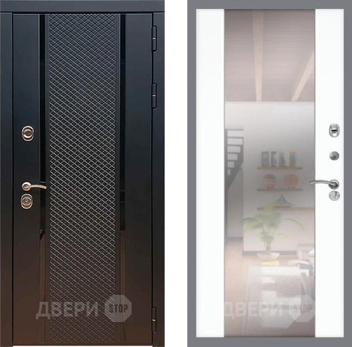 Входная металлическая Дверь Рекс (REX) 25 СБ-16 Зеркало Силк Сноу в Подольск
