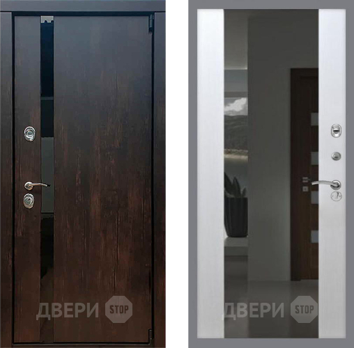 Дверь Рекс (REX) 26 СБ-16 Зеркало Белый ясень в Подольск