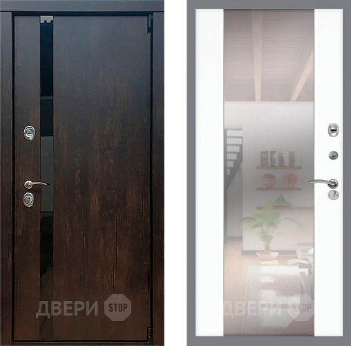 Входная металлическая Дверь Рекс (REX) 26 СБ-16 Зеркало Силк Сноу в Подольск